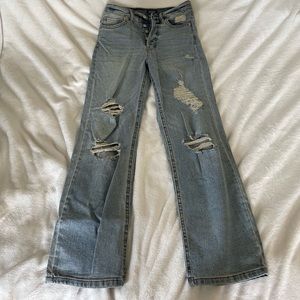 High rise straight leg jeans